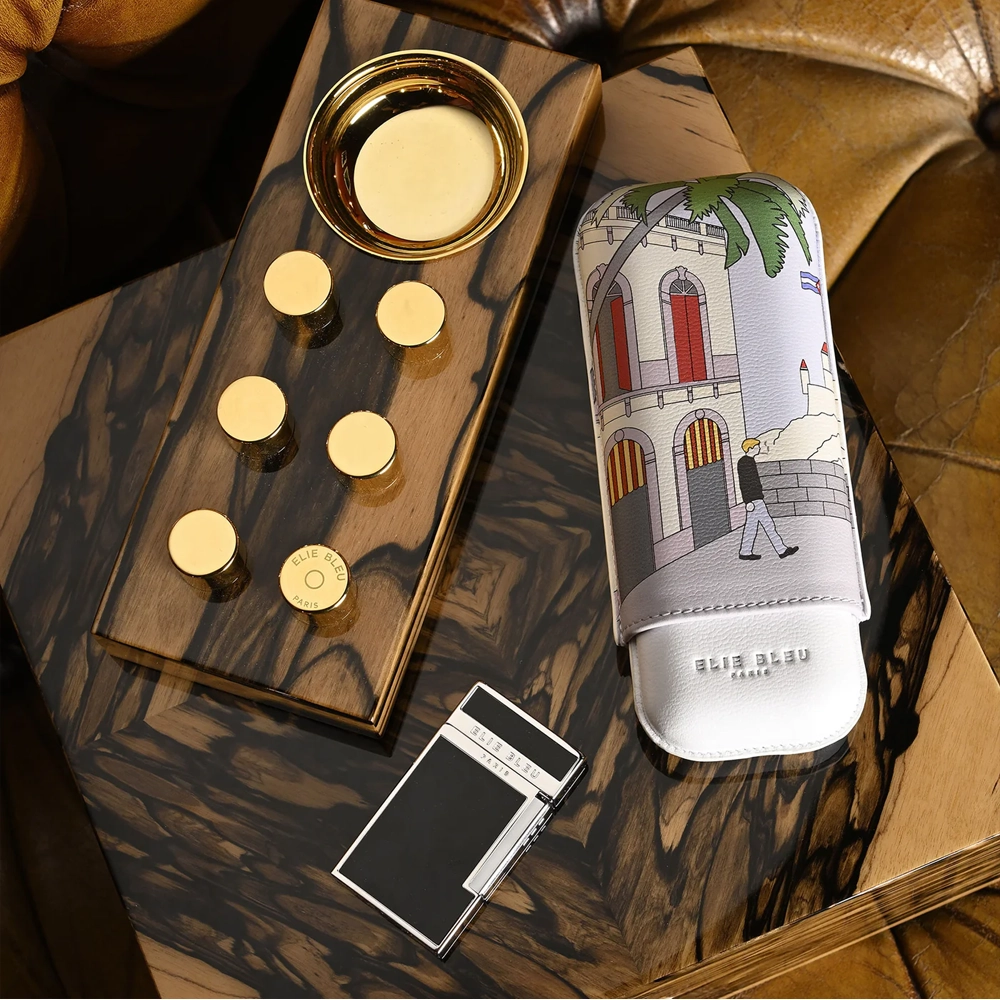 Elie Bleu Diamond Jetflame Two Tone Lighter - Bild 5