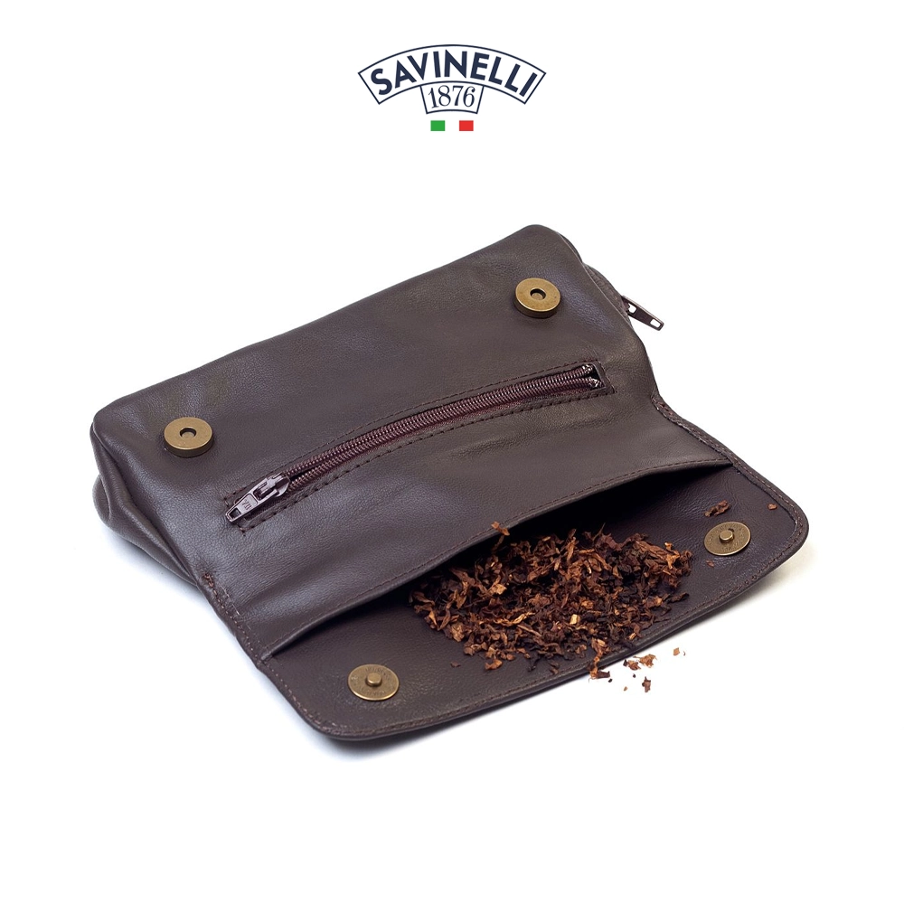 Savinelli Läderväska Brun för 1 pipa och tobak - Bild 3