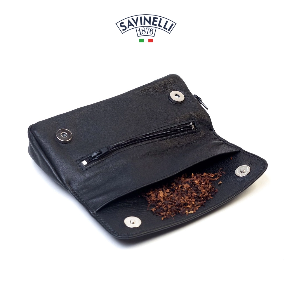 Savinelli Läderväska för en pipa - Svart