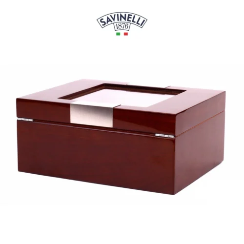 Savinelli Humidor Brunlackad glaslock