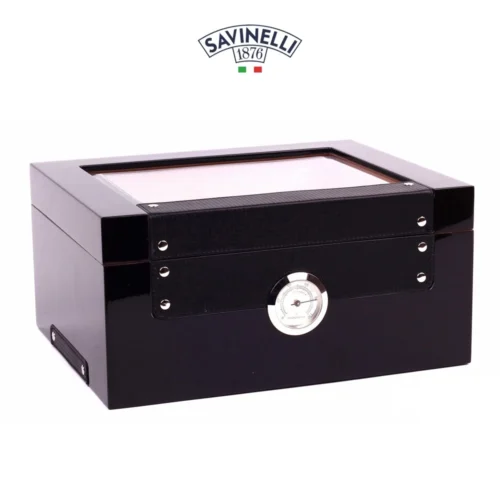 Savinelli Humidor Svartlackad glaslock