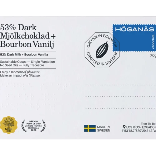 Höganäs Chocolate 53% Mjölkchoklad Bourbon Vanilj
