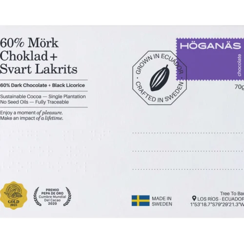 Höganäs Chocolate 60% Mörk Choklad Lakrits