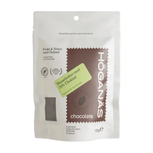 Höganäs Chocolate Dragéer Hasselnöt 70% mörk choklad