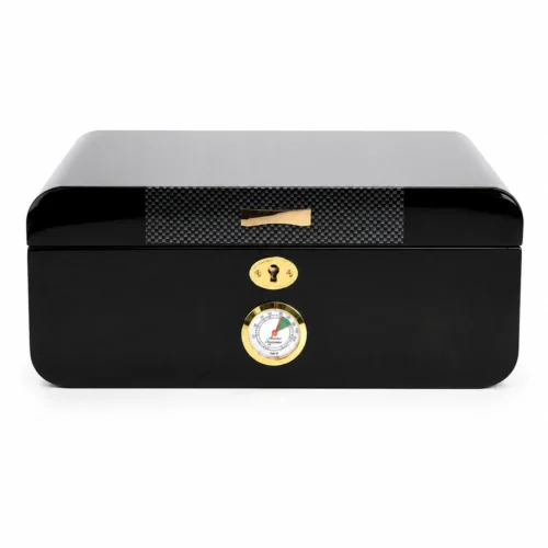 Savinelli Humidor Svartlackad Carbon med Nyckel